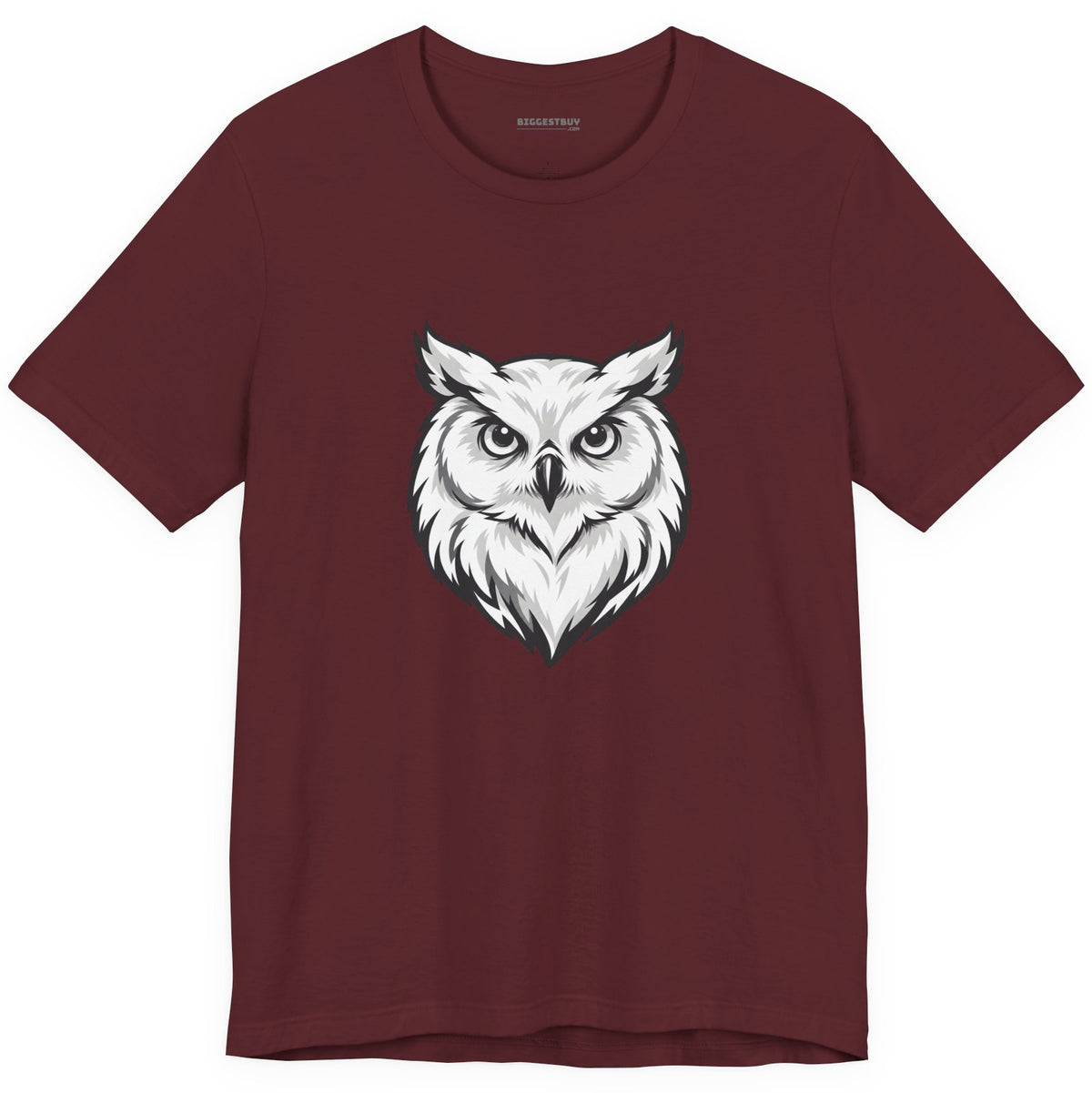 Owl Watch - Classic Jersey Tee in Maroon, front view