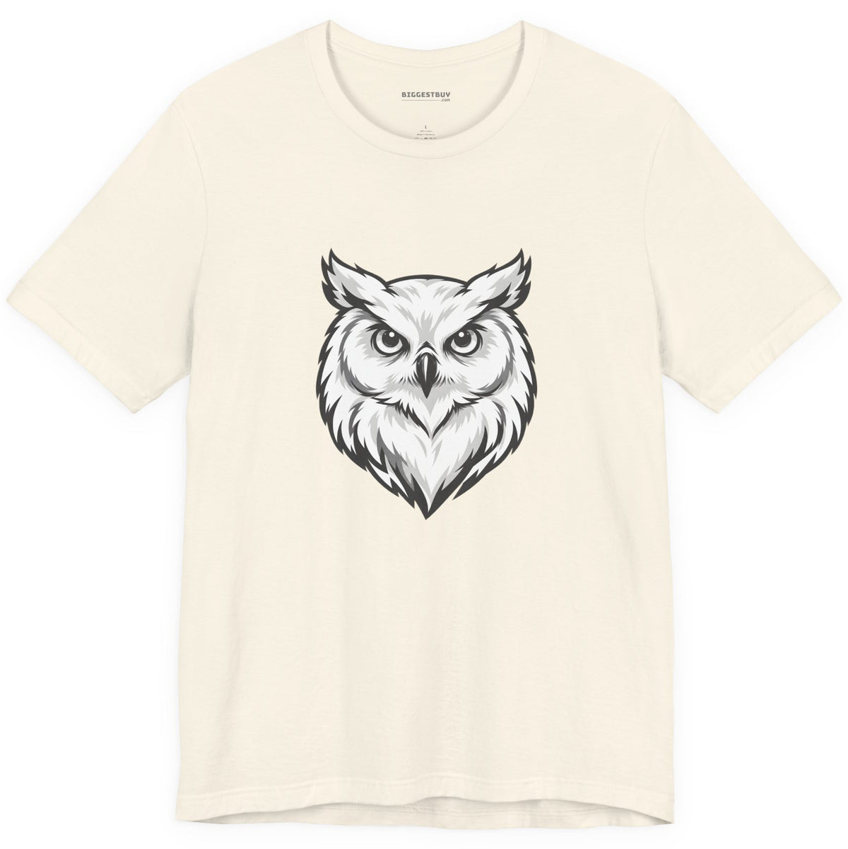 Owl Watch - Classic Jersey Tee in Natural, front view