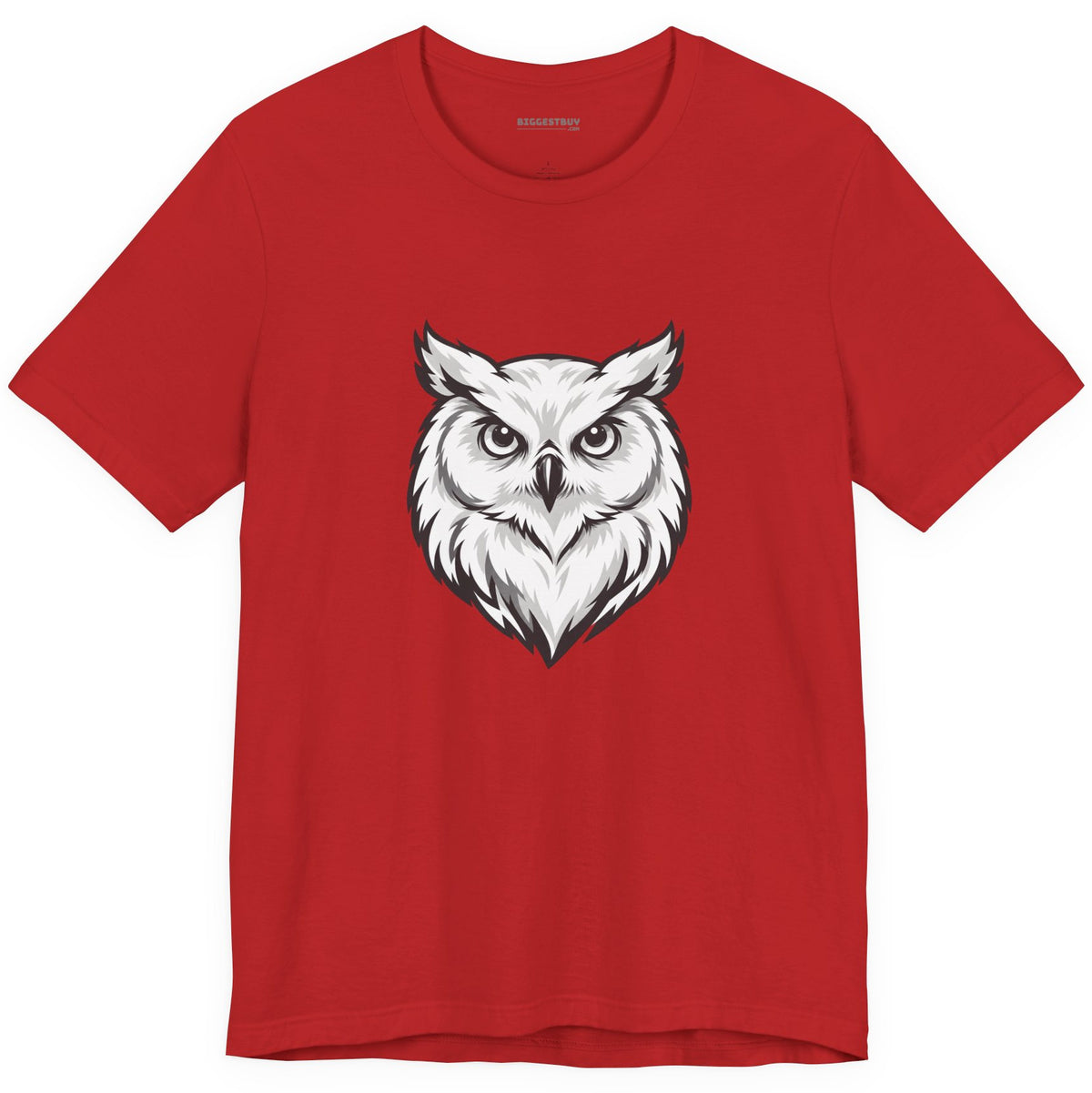 Owl Watch - Classic Jersey Tee in Red, front view