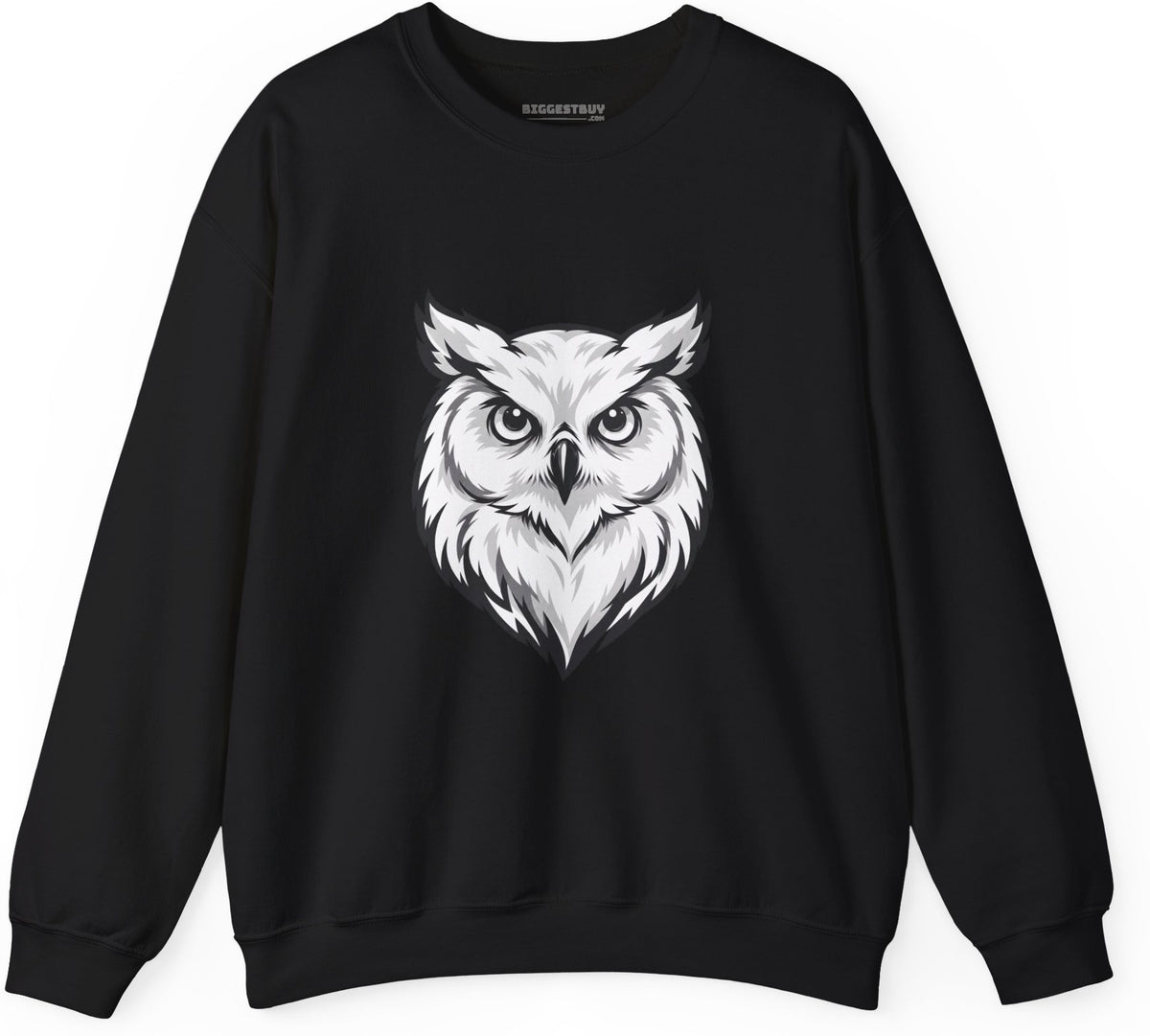 Owl Watch - Crewneck Sweatshirt in Black, front view
