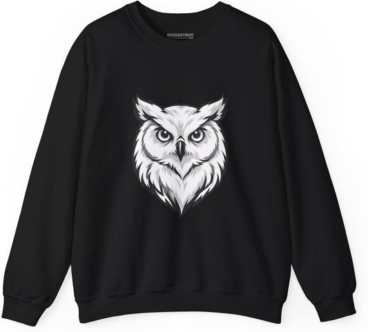 Owl Watch - Crewneck Sweatshirt in Black, front view