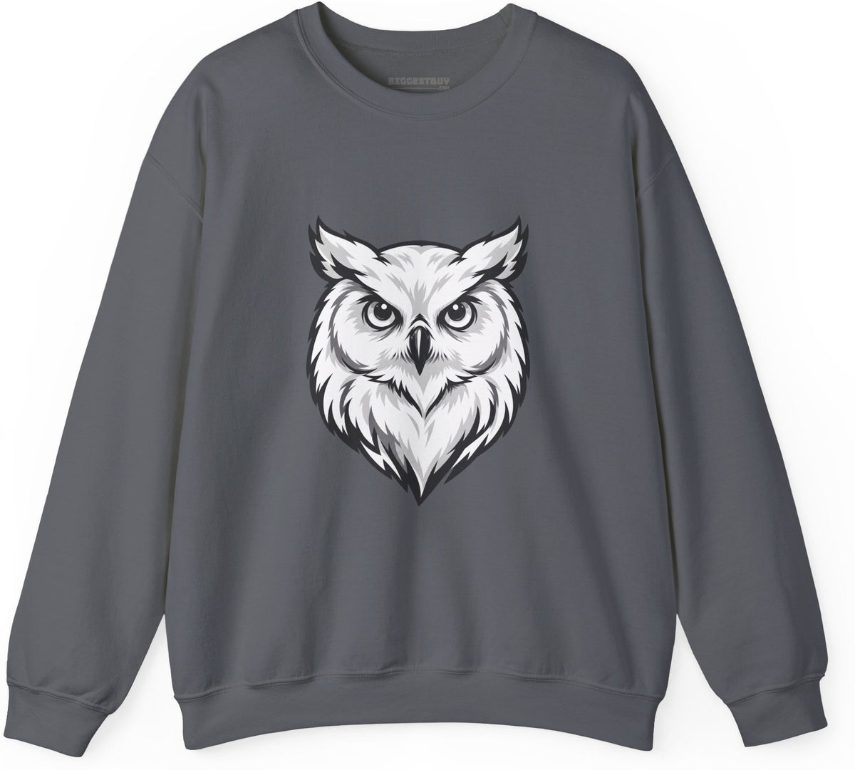 Owl Watch - Crewneck Sweatshirt in Charcoal, front view