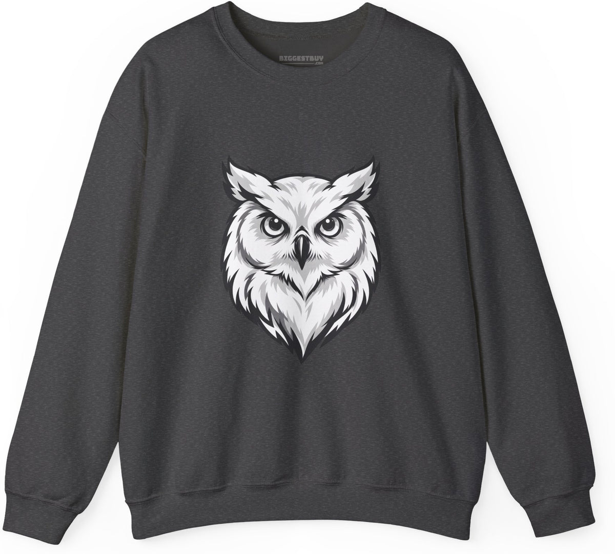 Owl Watch - Crewneck Sweatshirt in Dark Heather, front view
