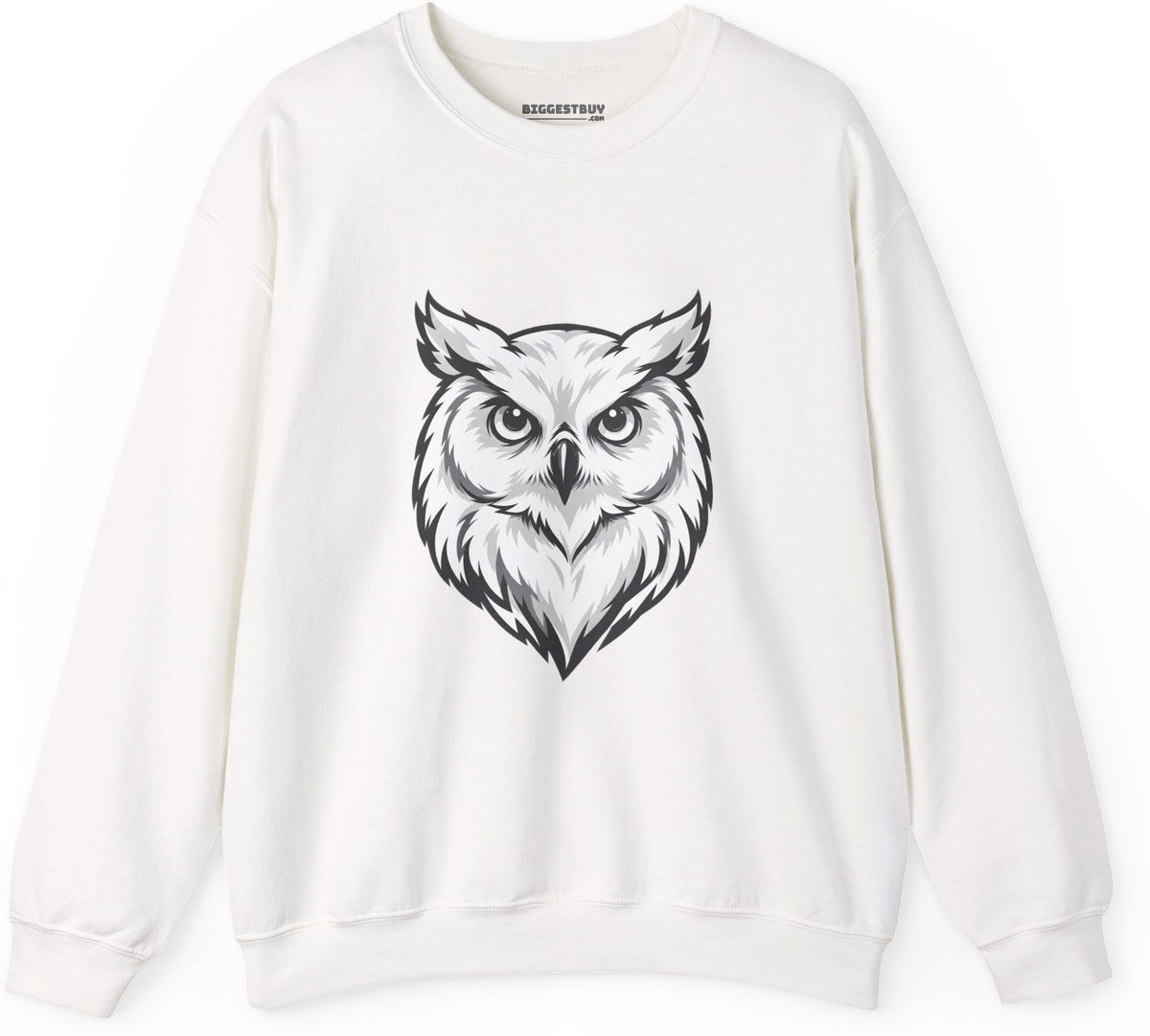 Owl Watch - Crewneck Sweatshirt in White, front view