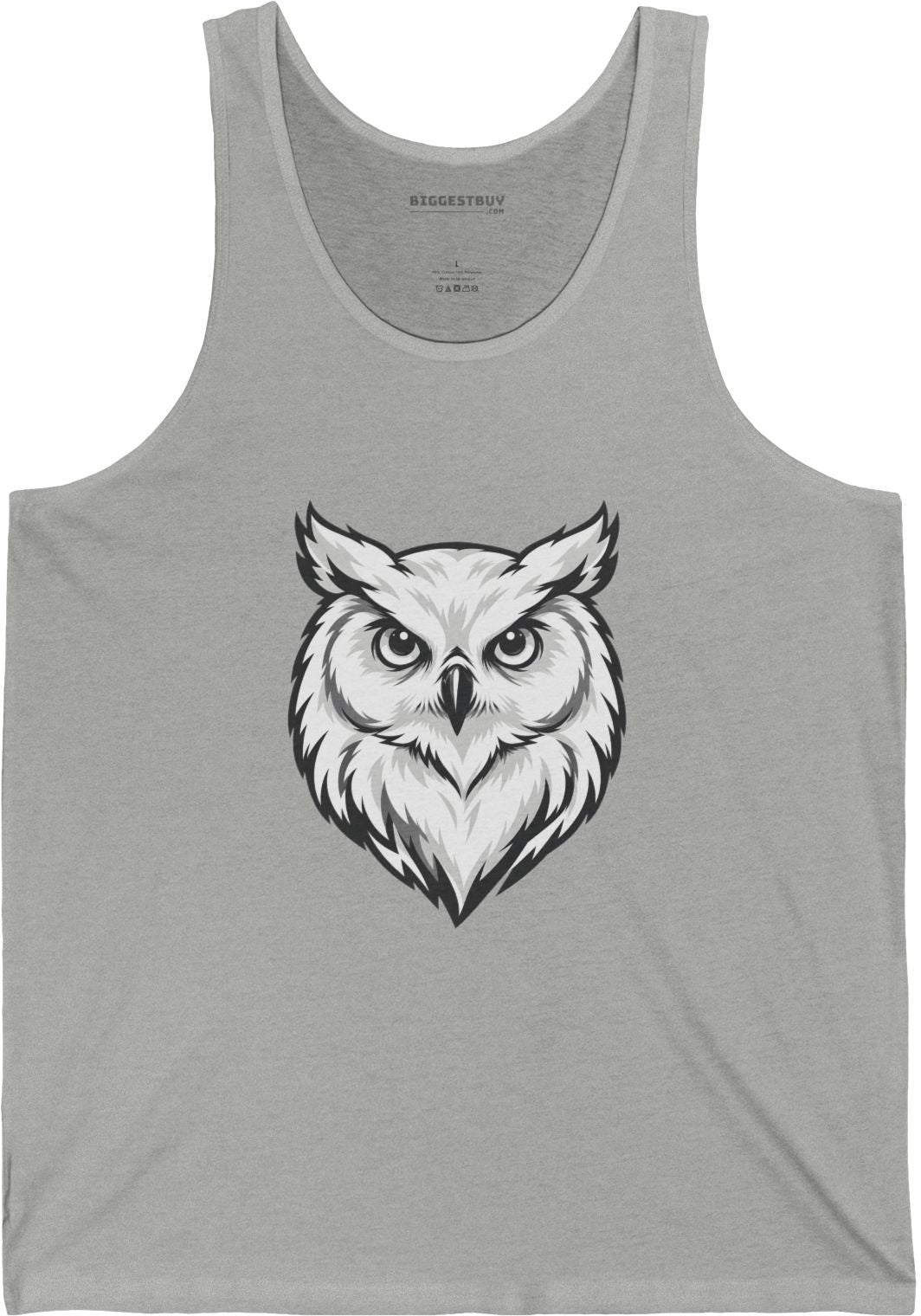 Owl Watch - Jersey Tank Top in Athletic Heather, front view
