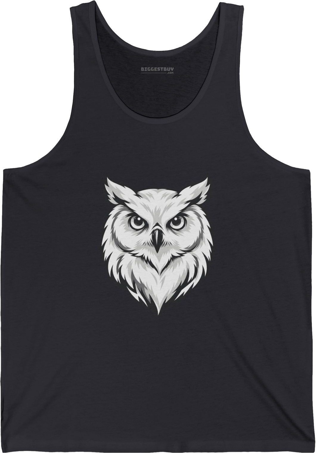 Owl Watch - Jersey Tank Top in Dark Grey, front view