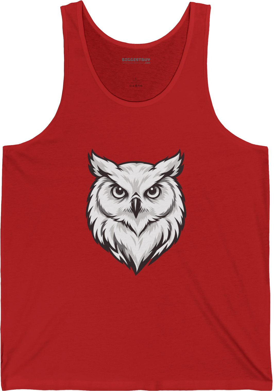 Owl Watch - Jersey Tank Top in Red, front view
