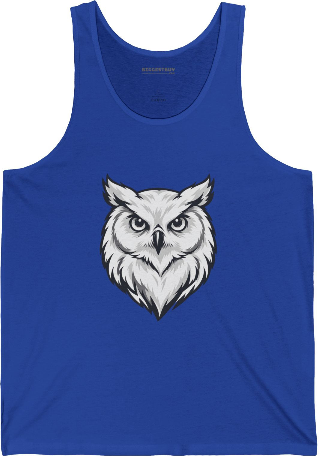 Owl Watch - Jersey Tank Top in True Royal, front view