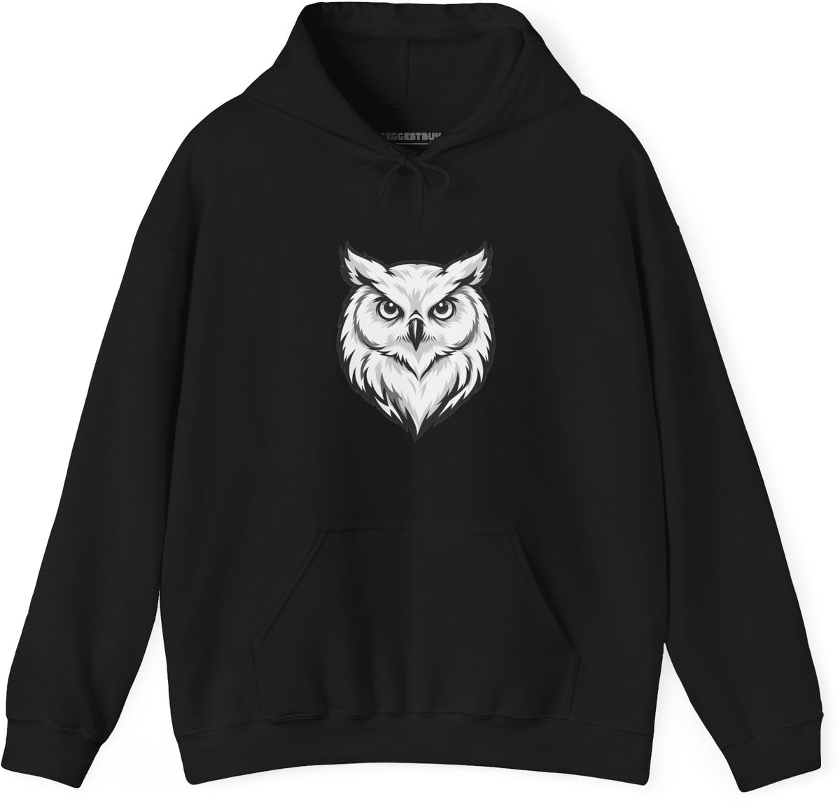 Owl Watch - Pullover Hoodie in Black, front view