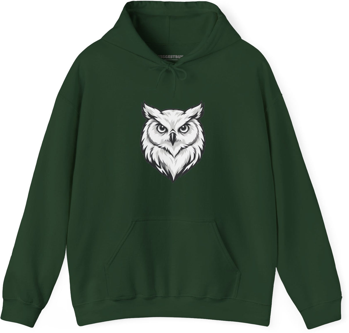 Owl Watch - Pullover Hoodie in Forest Green, front view