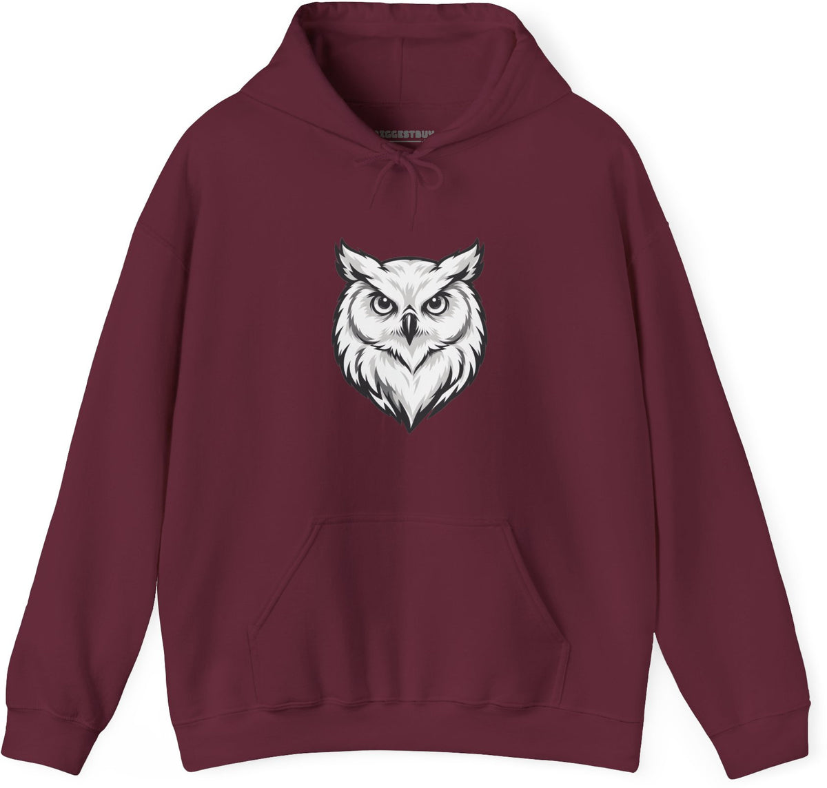 Owl Watch - Pullover Hoodie in Maroon, front view