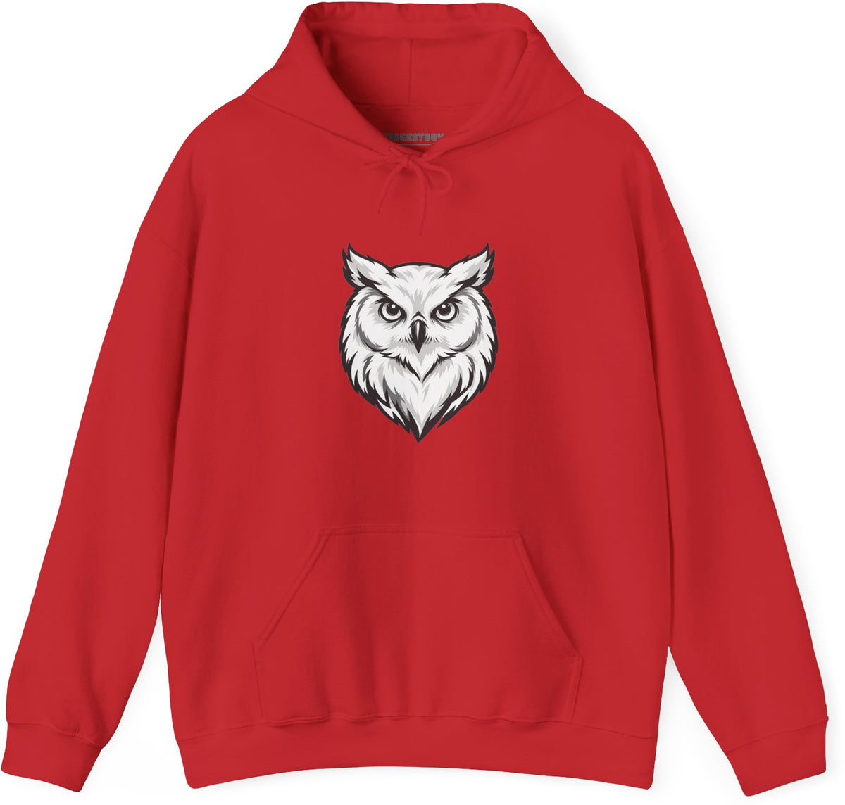 Owl Watch - Pullover Hoodie in Red, front view