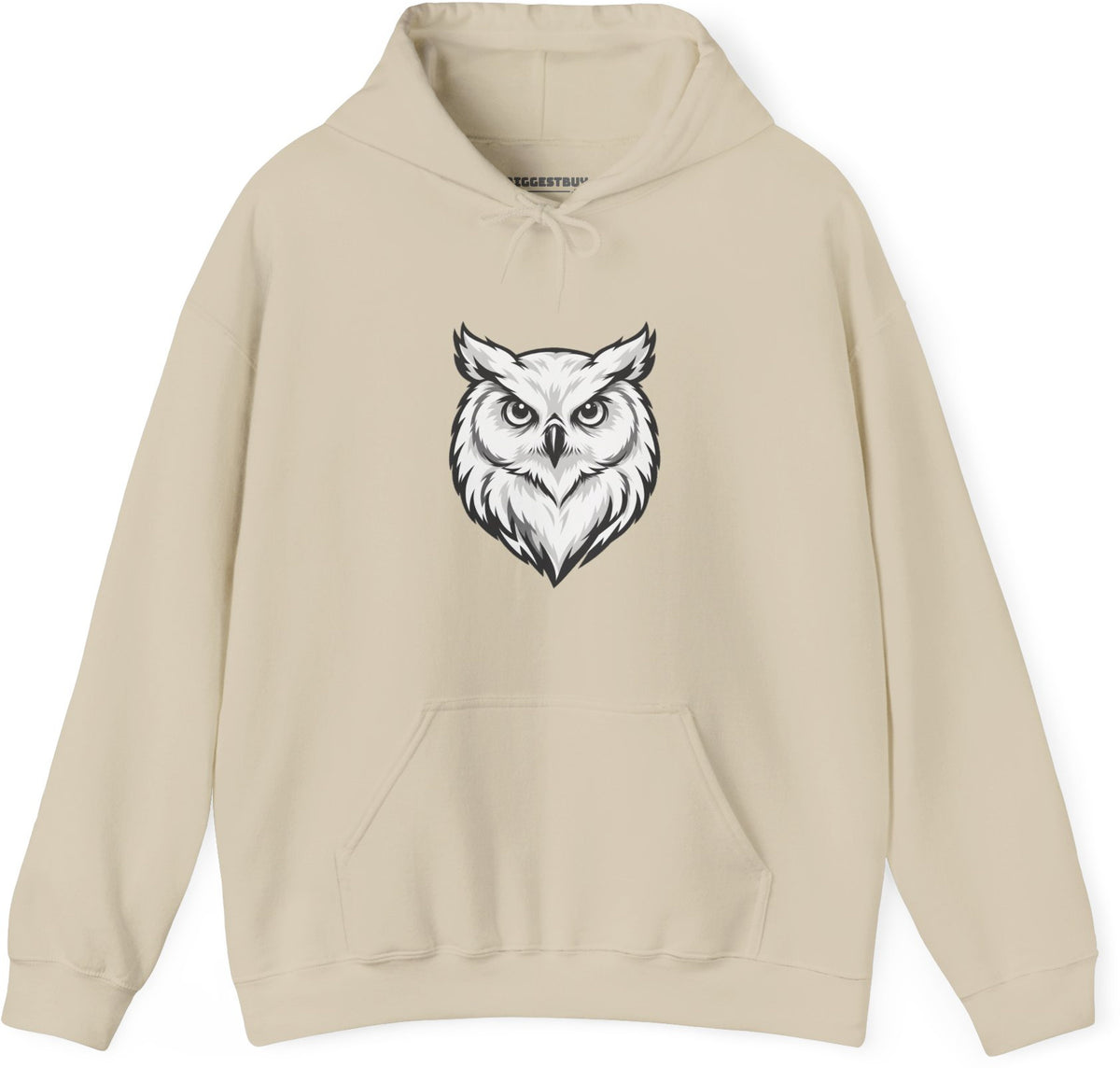 Owl Watch - Pullover Hoodie in Sand, front view