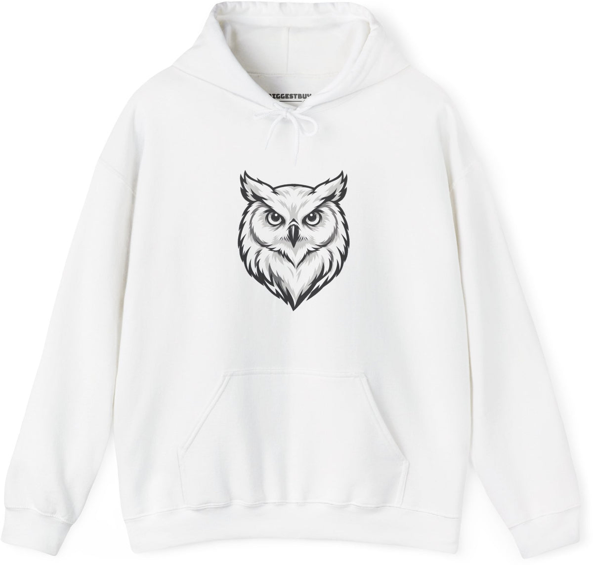 Owl Watch - Pullover Hoodie in White, front view
