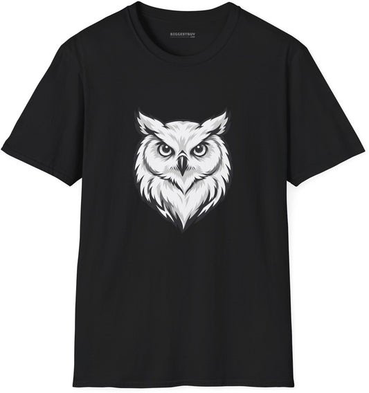 Owl Watch - Softstyle T-Shirt in Black, front view
