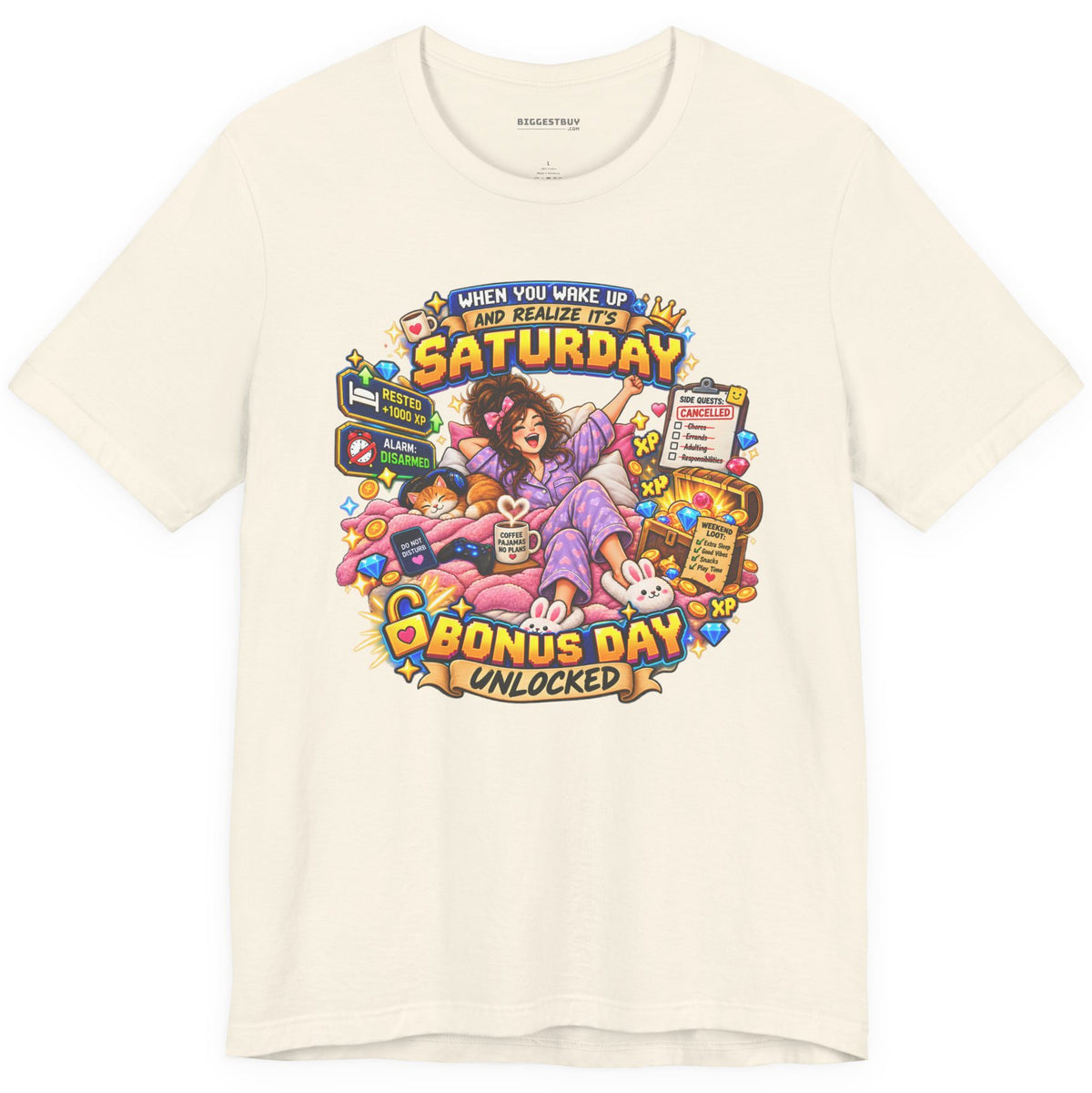 Pajama Party - Classic Jersey Tee in Natural, front view