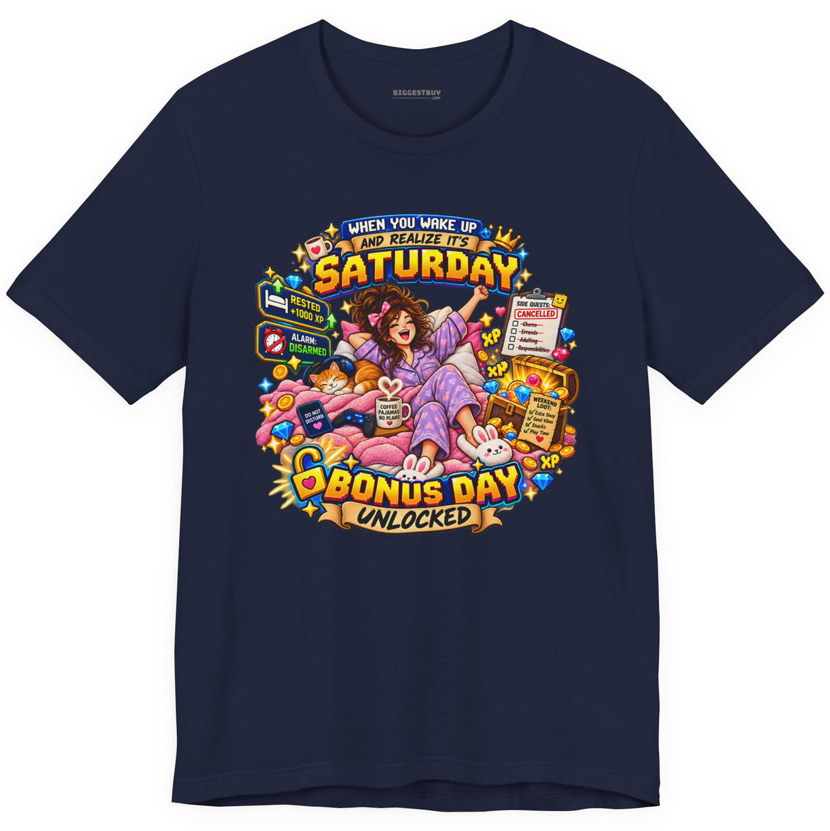 Pajama Party - Classic Jersey Tee in Navy, front view