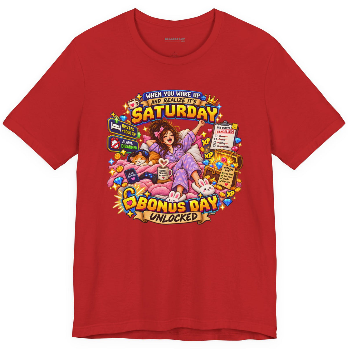Pajama Party - Classic Jersey Tee in Red, front view