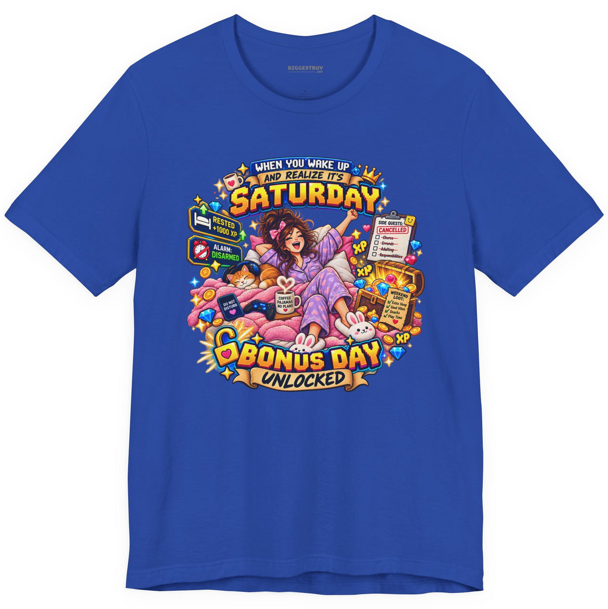 Pajama Party - Classic Jersey Tee in True Royal, front view