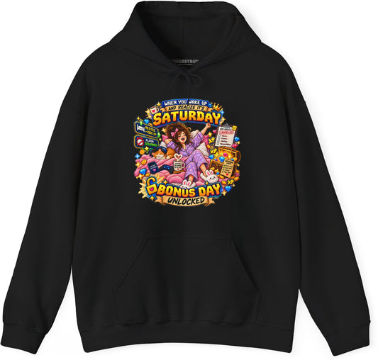 Pajama Party - Pullover Hoodie in Black, front view