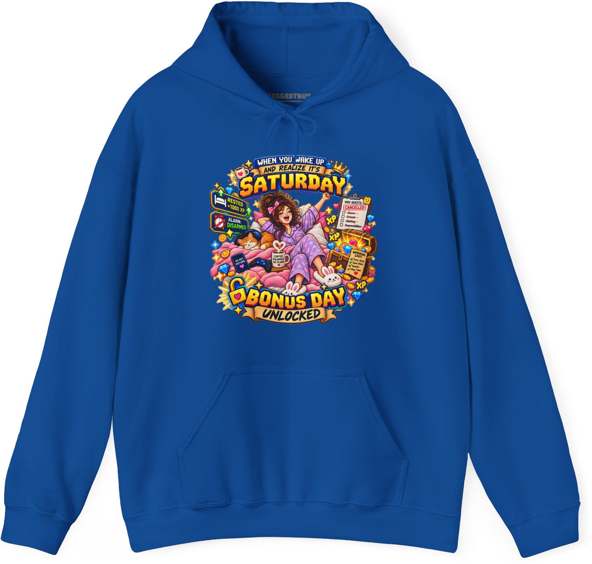 Pajama Party - Pullover Hoodie in Royal, front view