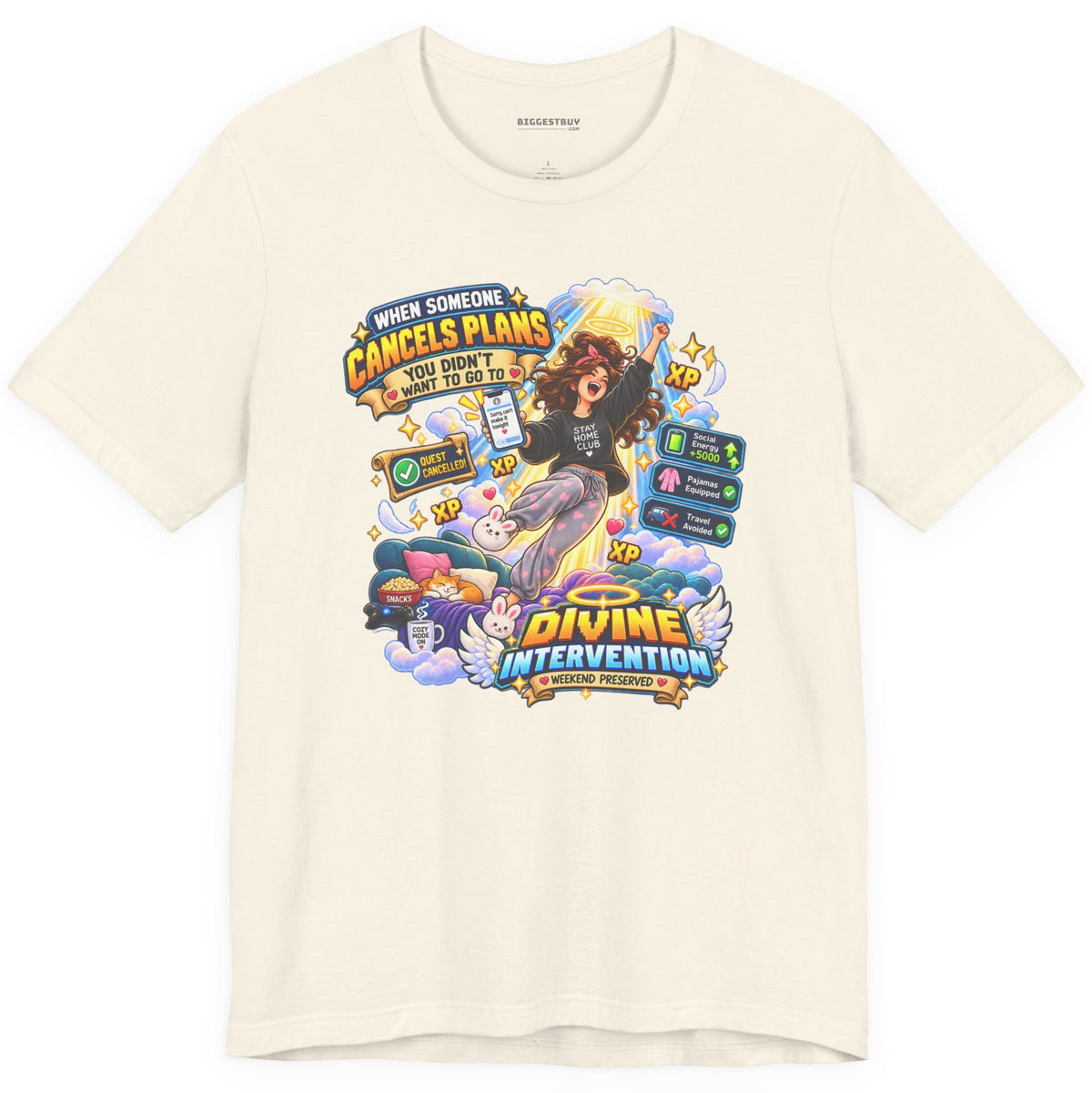 Pamphlet Punchline - Classic Jersey Tee in Natural, front view