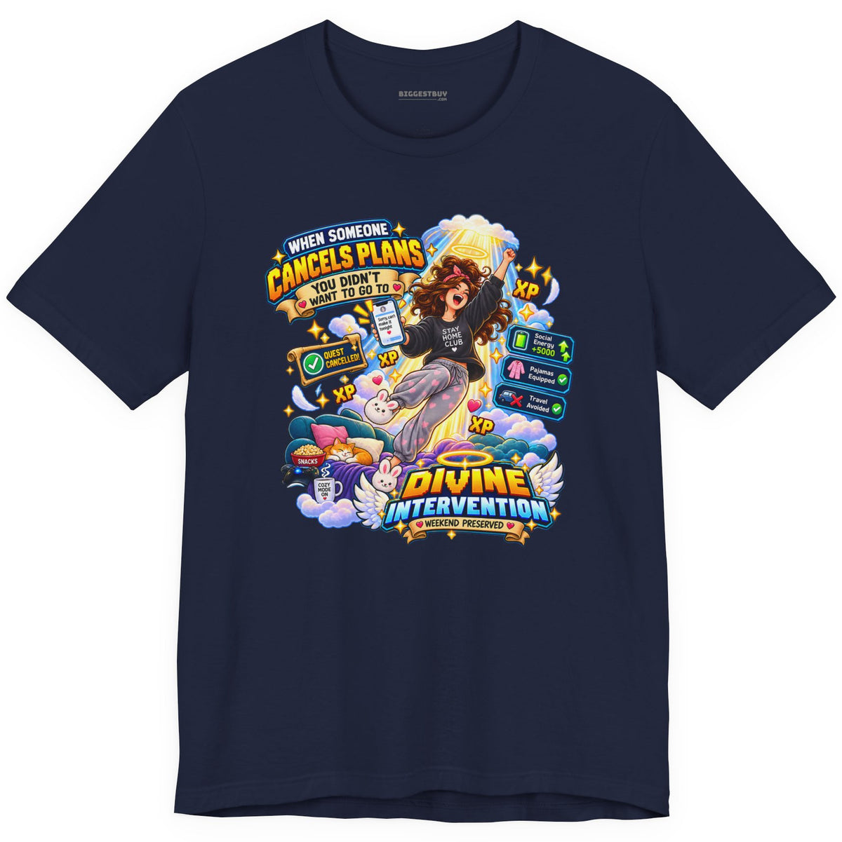 Pamphlet Punchline - Classic Jersey Tee in Navy, front view