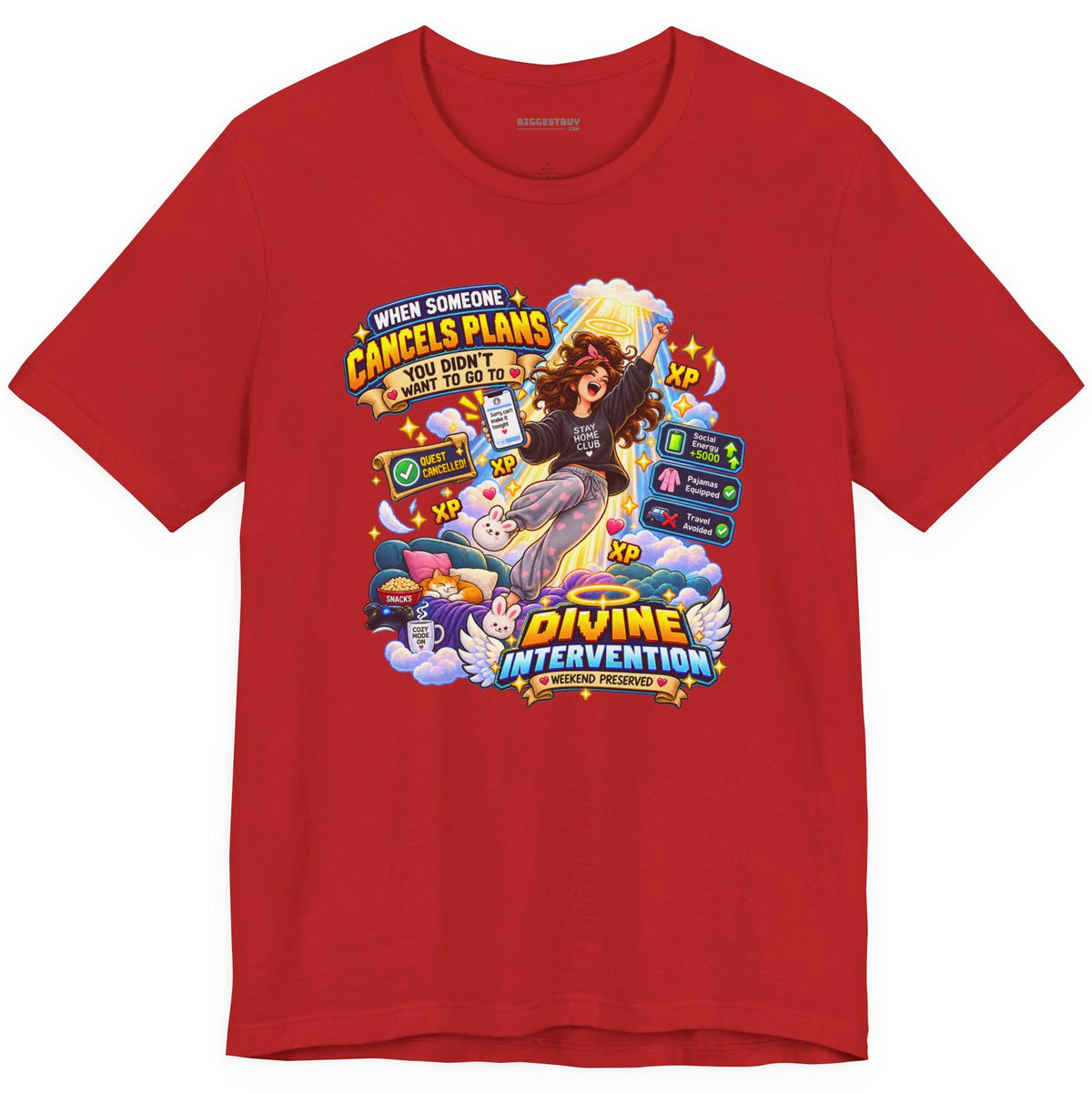 Pamphlet Punchline - Classic Jersey Tee in Red, front view