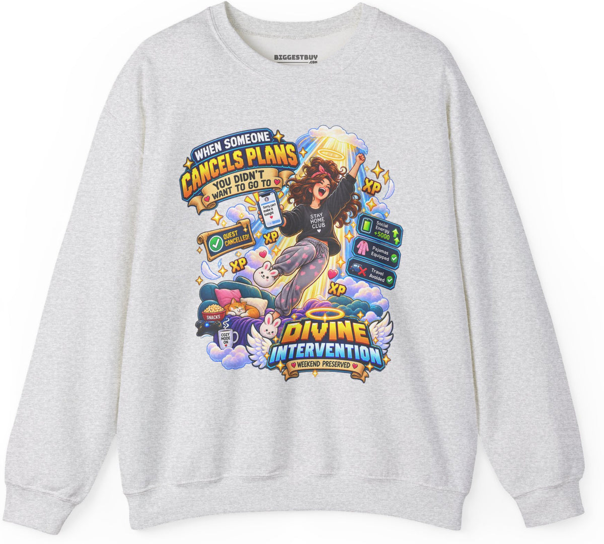 Pamphlet Punchline - Crewneck Sweatshirt in Ash, front view
