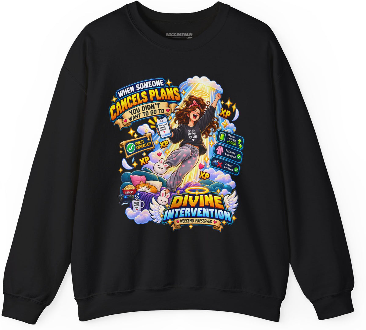 Pamphlet Punchline - Crewneck Sweatshirt in Black, front view