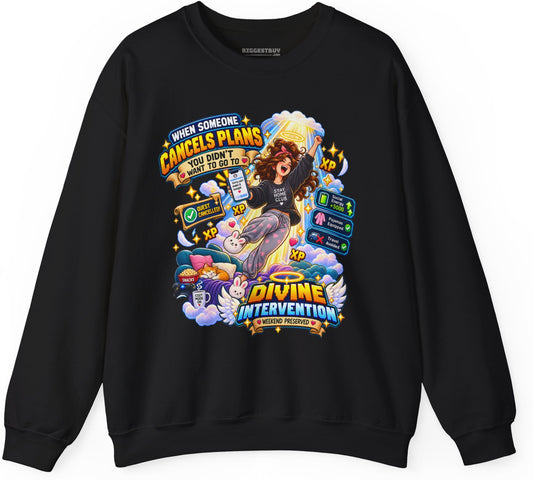 Pamphlet Punchline - Crewneck Sweatshirt in Black, front view
