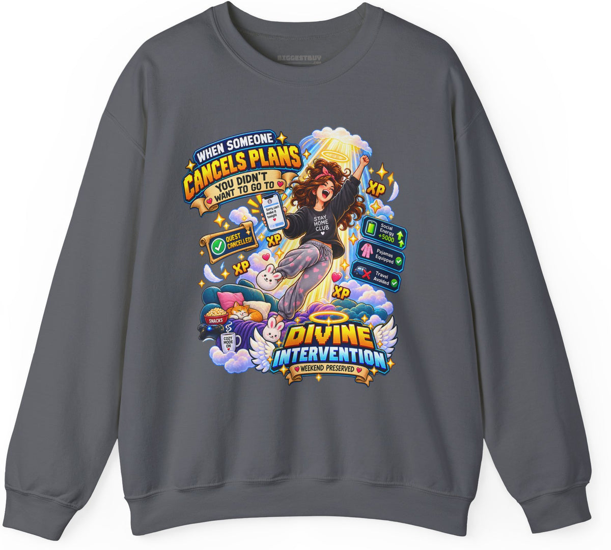 Pamphlet Punchline - Crewneck Sweatshirt in Charcoal, front view