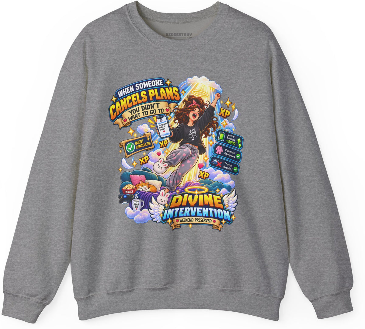 Pamphlet Punchline - Crewneck Sweatshirt in Graphite Heather, front view