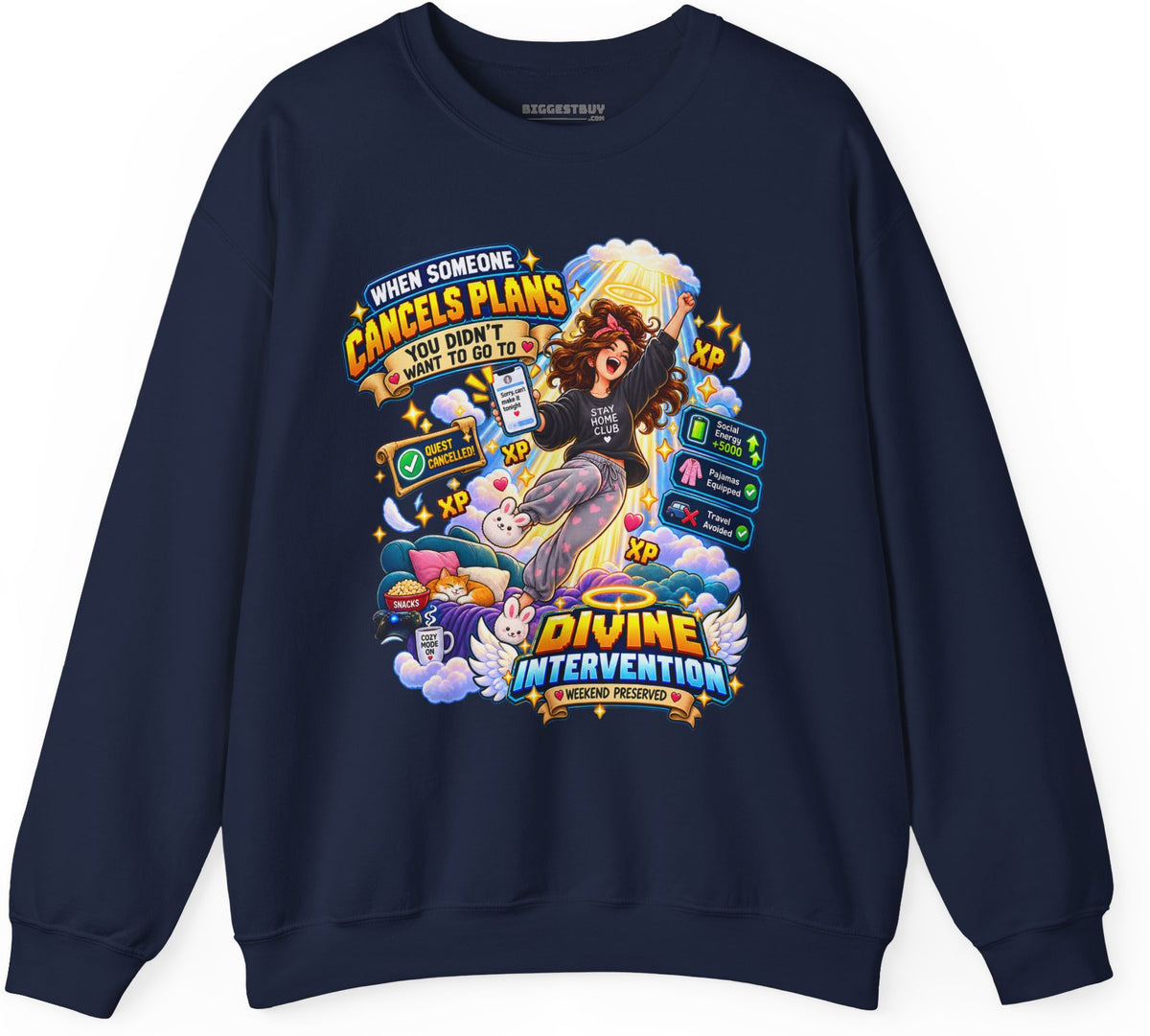 Pamphlet Punchline - Crewneck Sweatshirt in Navy, front view