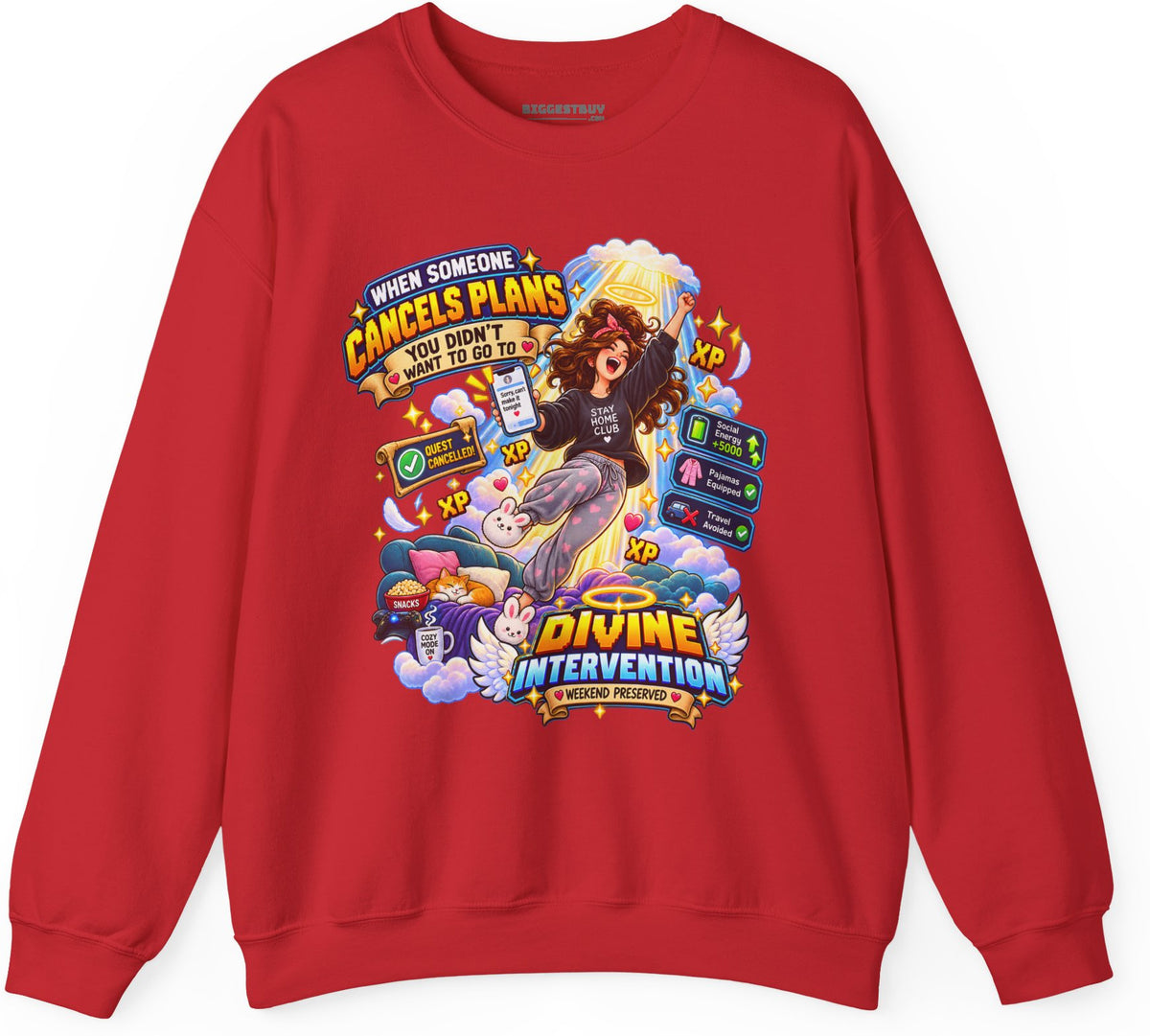 Pamphlet Punchline - Crewneck Sweatshirt in Red, front view