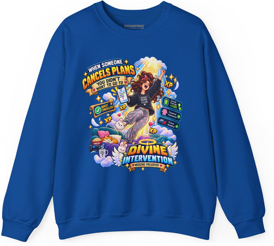 Pamphlet Punchline - Crewneck Sweatshirt in Royal, front view