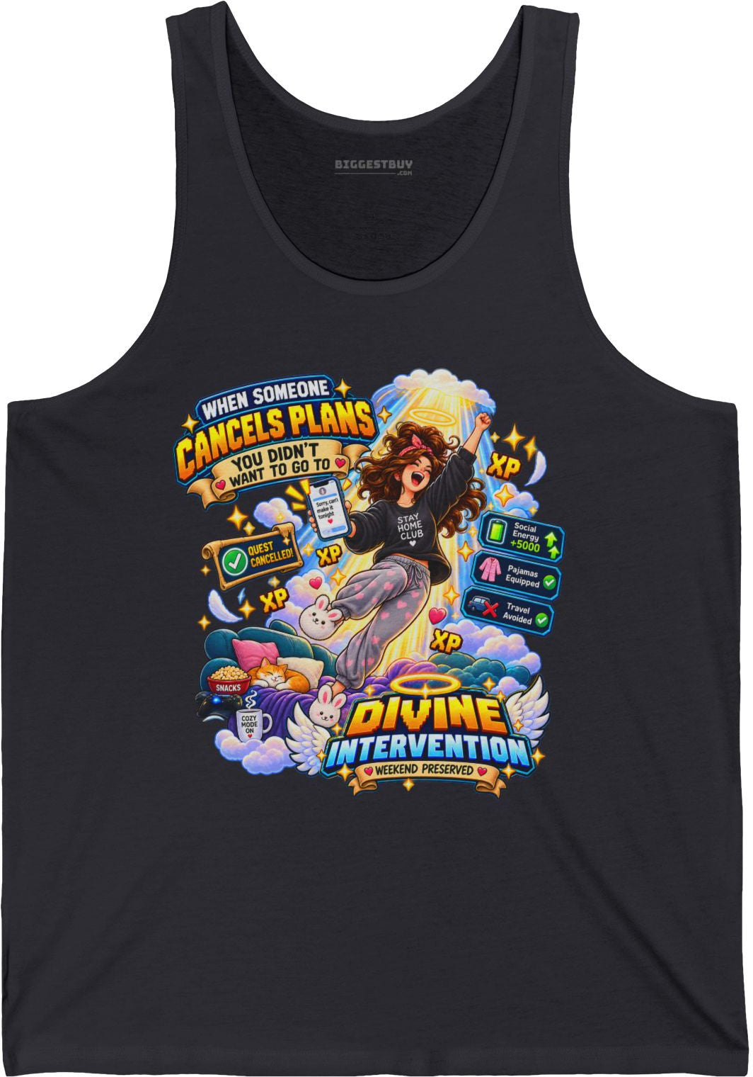 Pamphlet Punchline - Jersey Tank Top in Dark Grey, front view