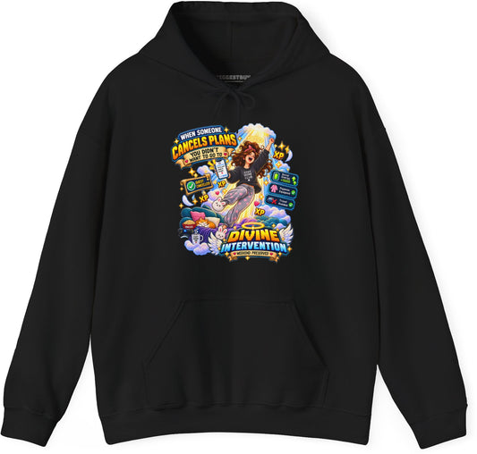 Pamphlet Punchline - Pullover Hoodie in Black, front view