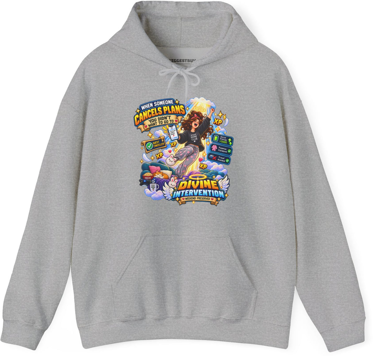 Pamphlet Punchline - Pullover Hoodie in Sport Grey, front view
