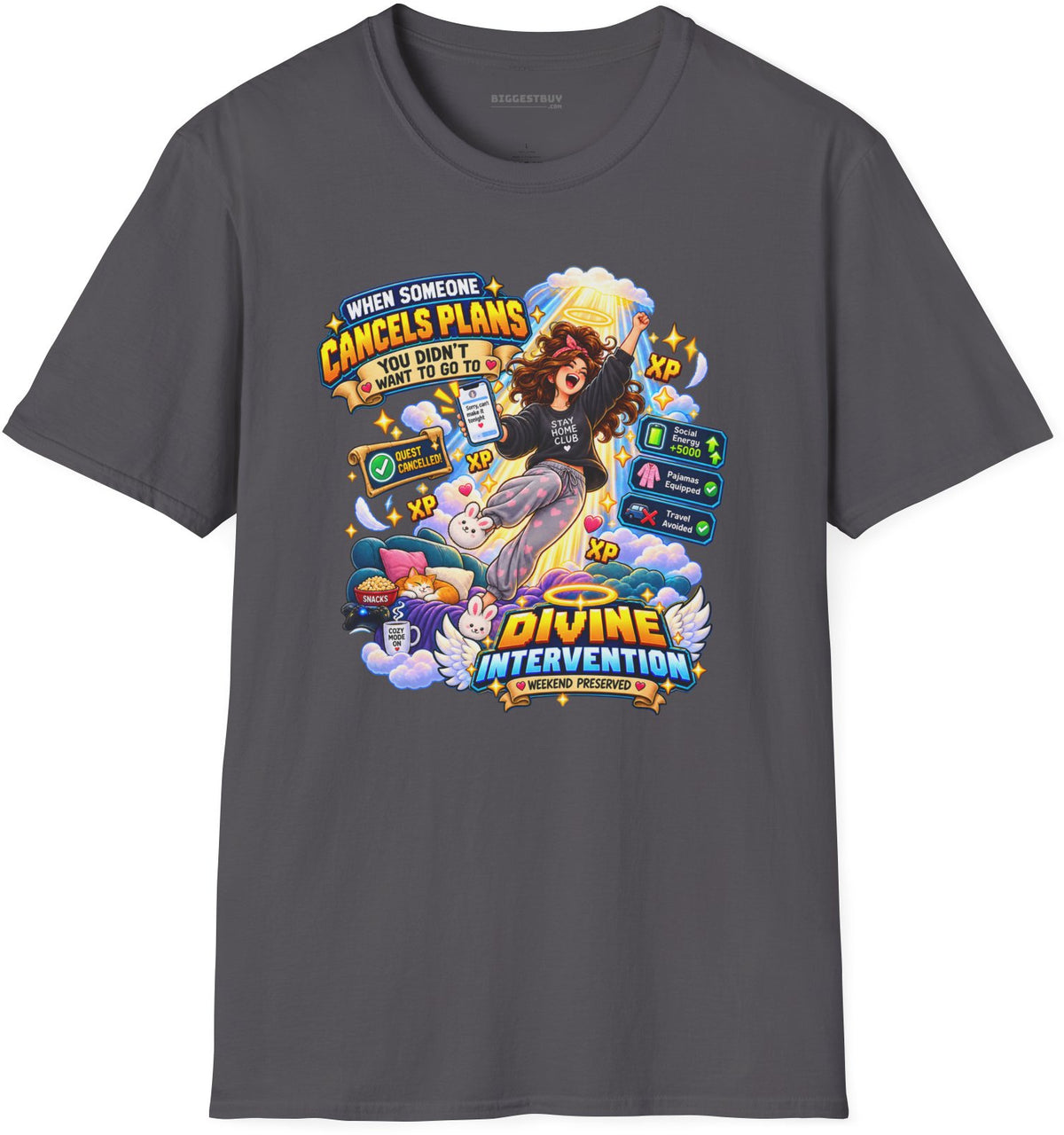 Pamphlet Punchline - Softstyle T-Shirt in Charcoal, front view