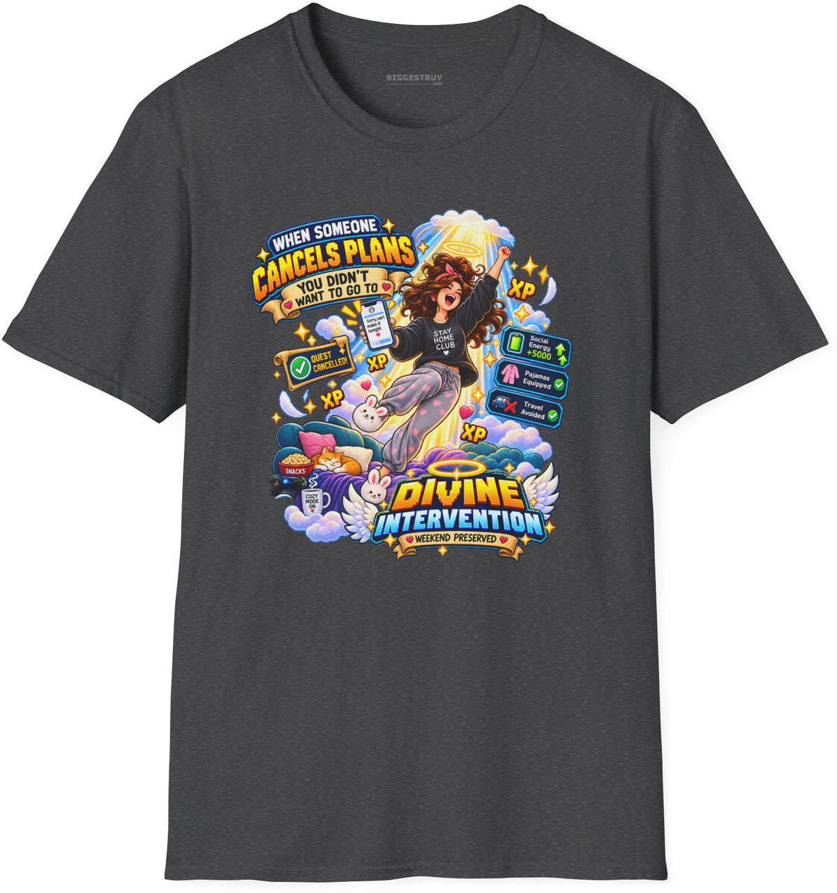 Pamphlet Punchline - Softstyle T-Shirt in Dark Heather, front view