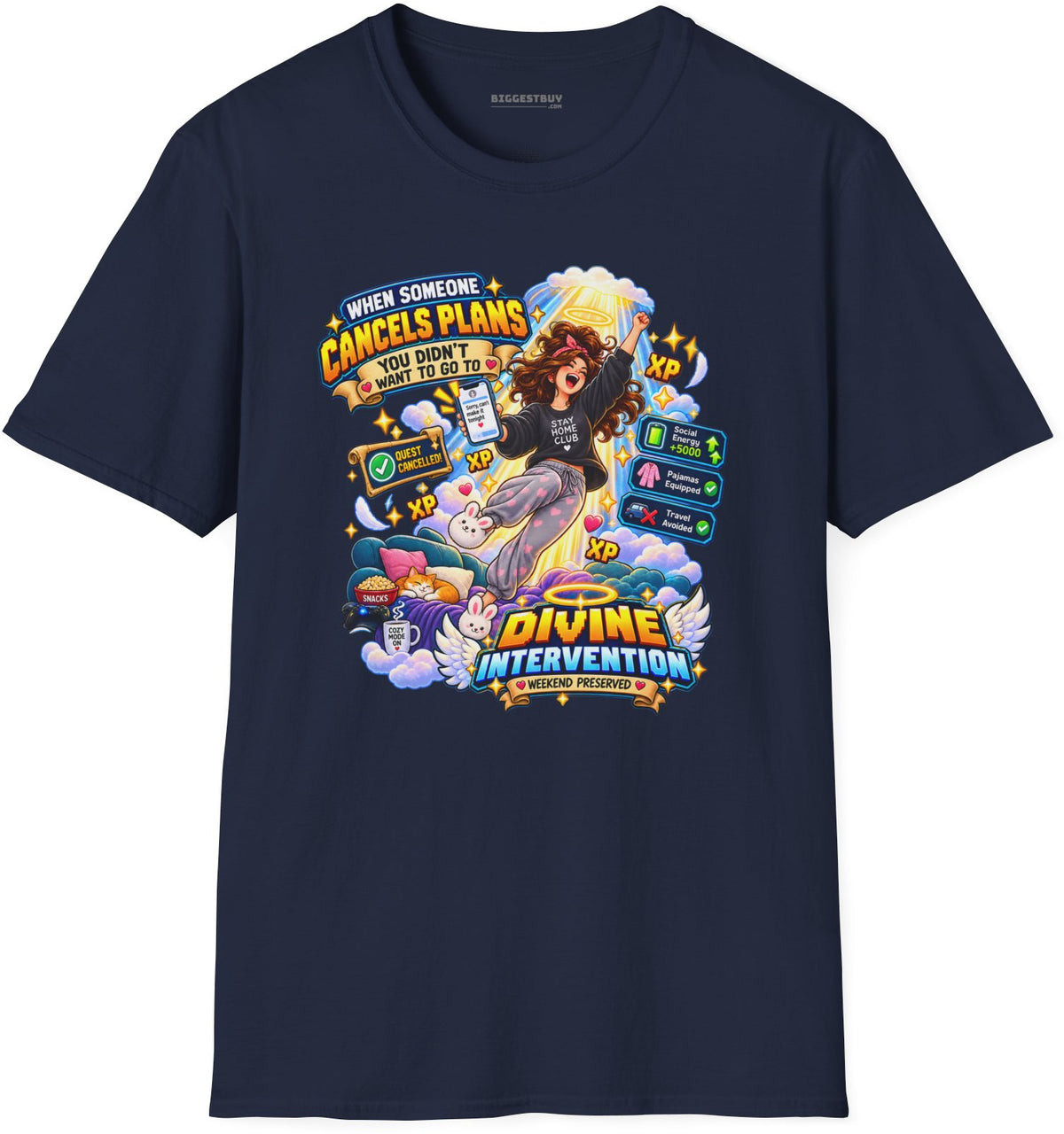 Pamphlet Punchline - Softstyle T-Shirt in Navy, front view