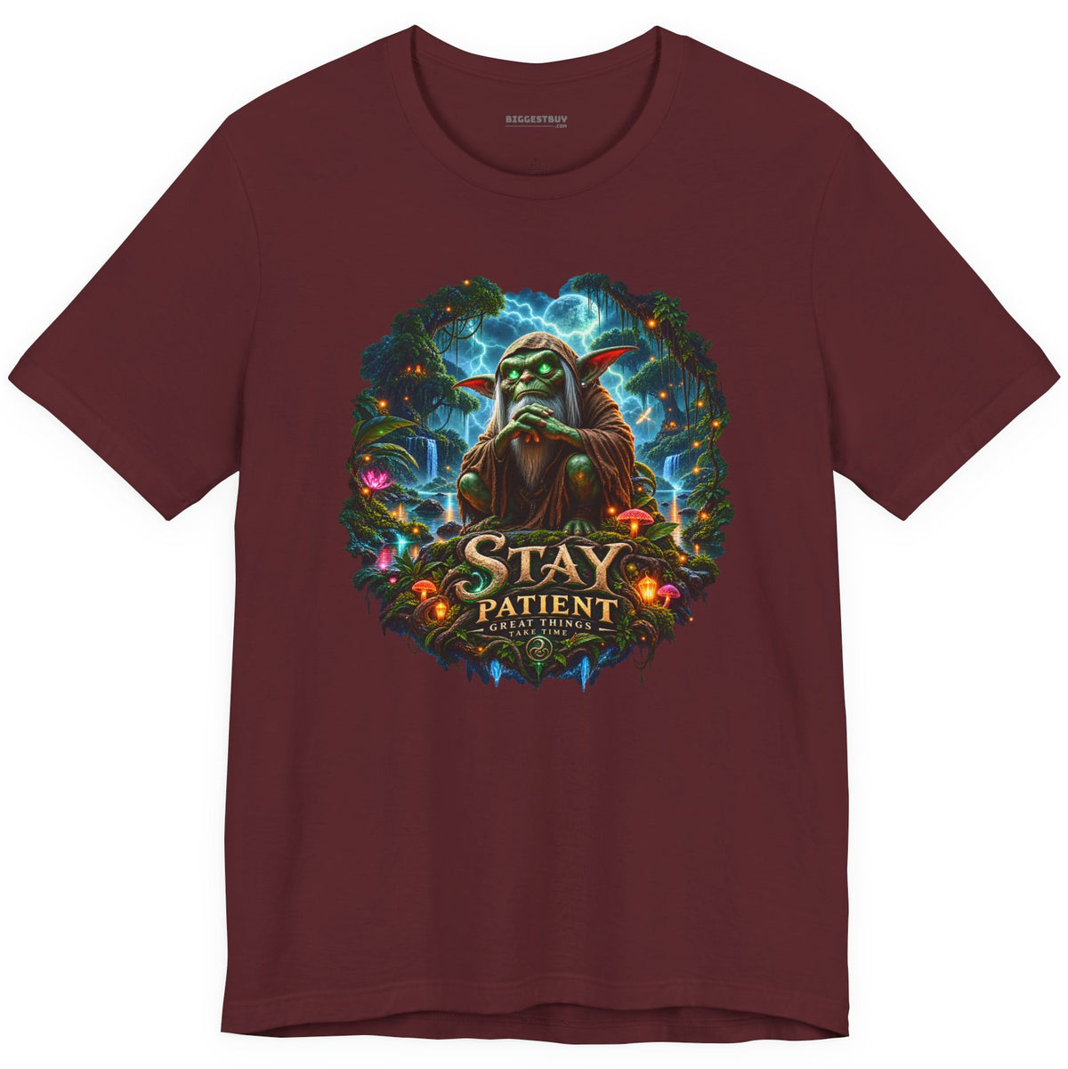 Patient Goblin - Classic Jersey Tee in Maroon, front view