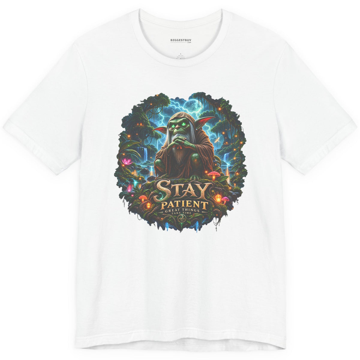 Patient Goblin - Classic Jersey Tee in White, front view