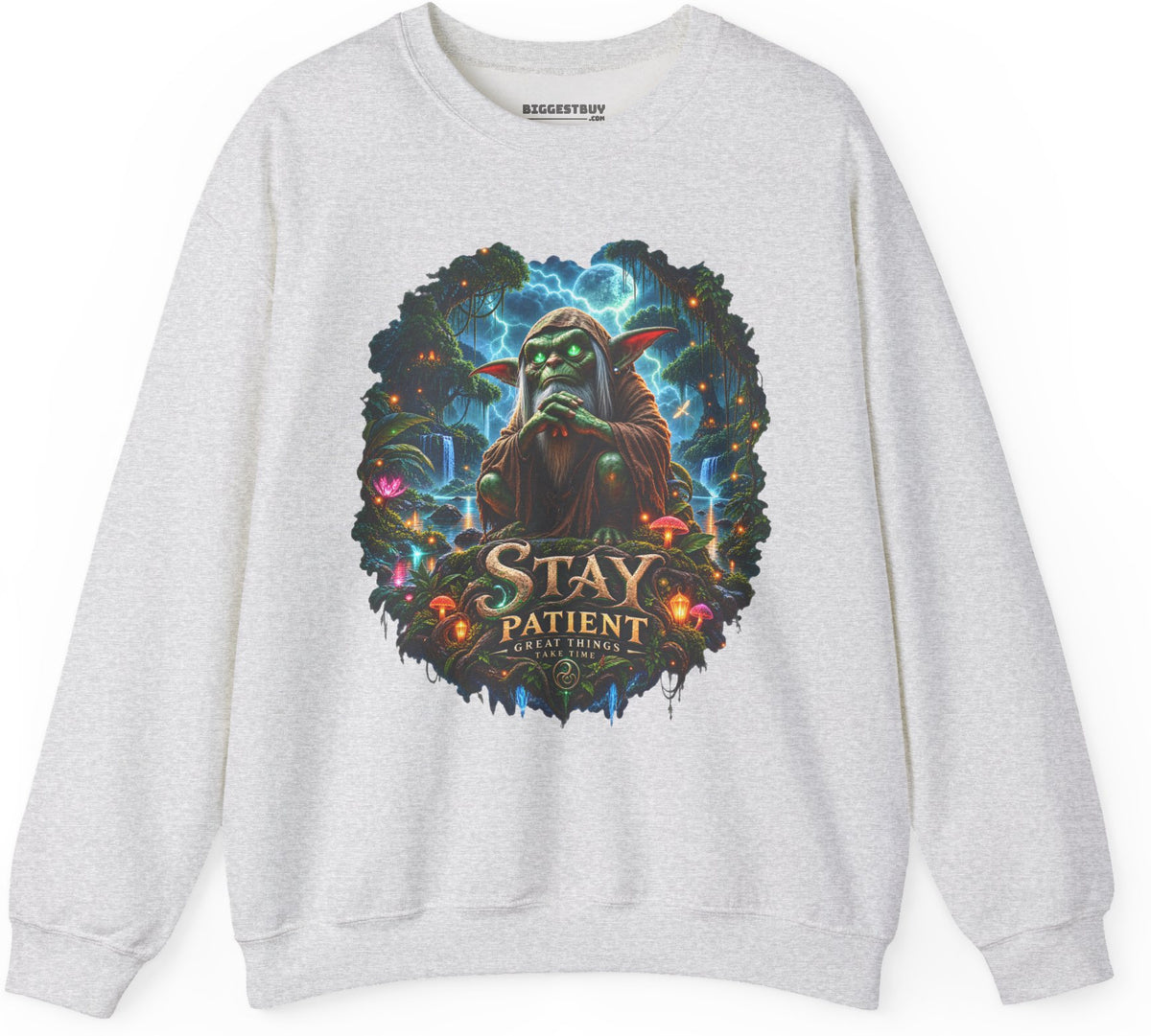 Patient Goblin - Crewneck Sweatshirt in Ash, front view