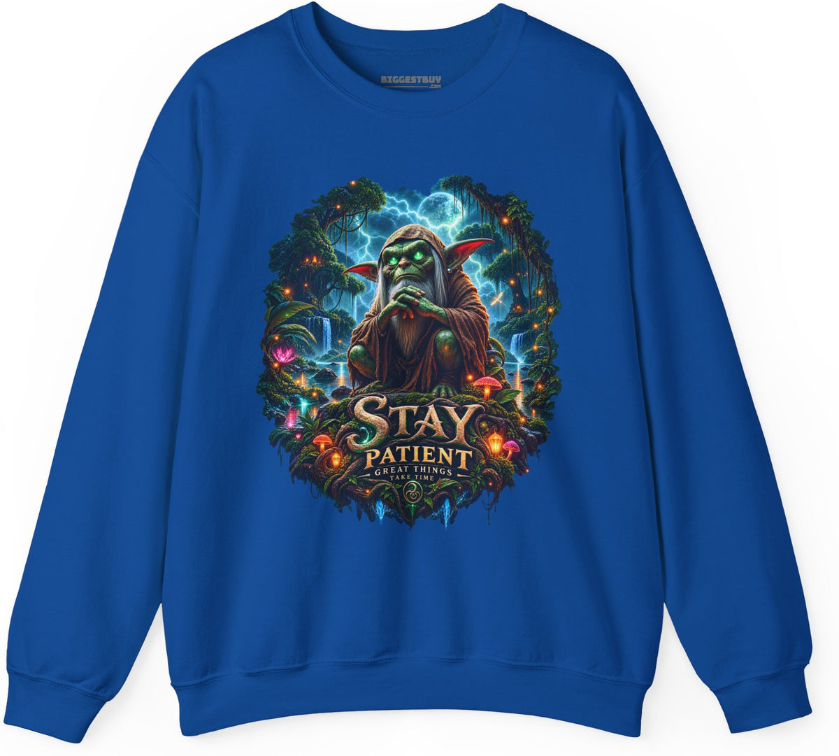 Patient Goblin - Crewneck Sweatshirt in Royal, front view