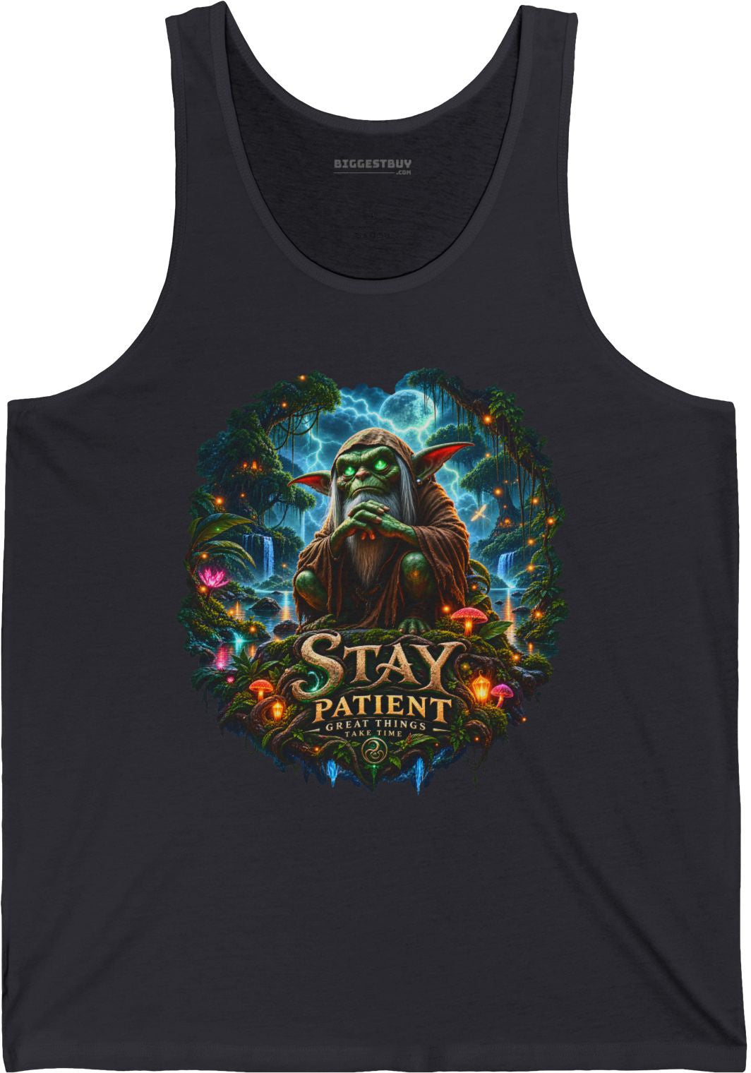 Patient Goblin - Jersey Tank Top in Dark Grey, front view