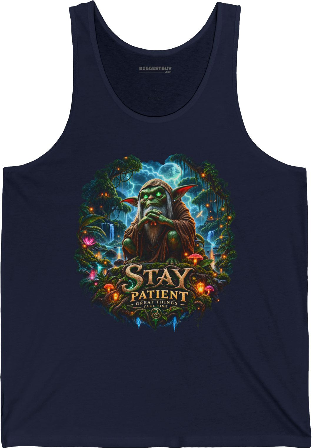 Patient Goblin - Jersey Tank Top in Navy, front view