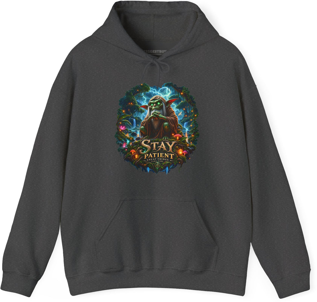 Patient Goblin - Pullover Hoodie in Dark Heather, front view