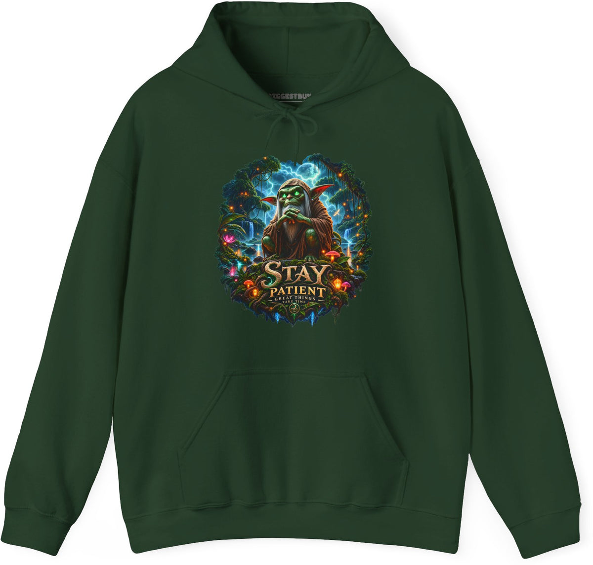 Patient Goblin - Pullover Hoodie in Forest Green, front view